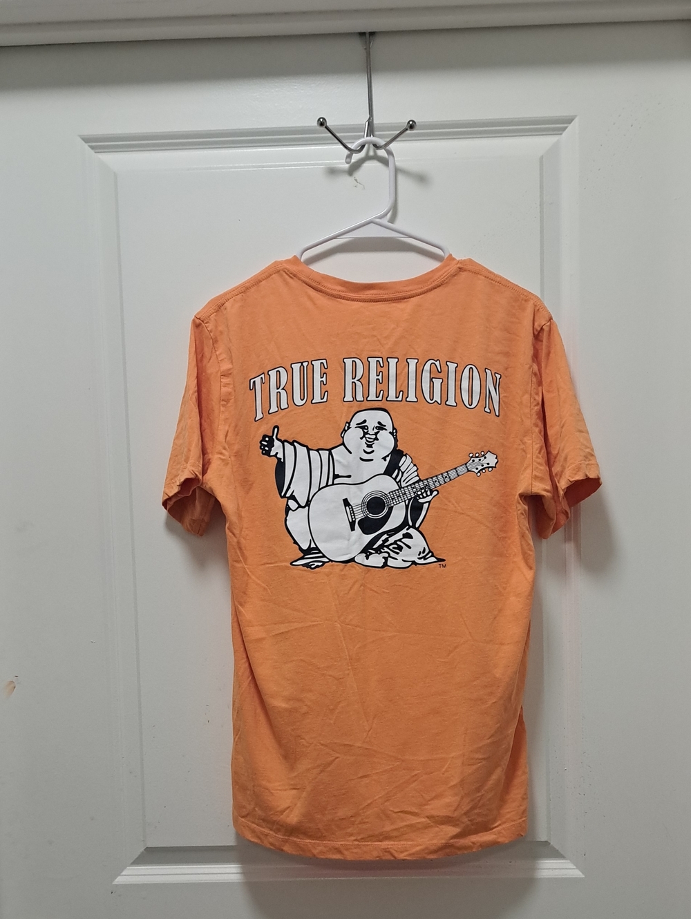 True Religion Orange Graphic Back-Print Short Sleeve Tee